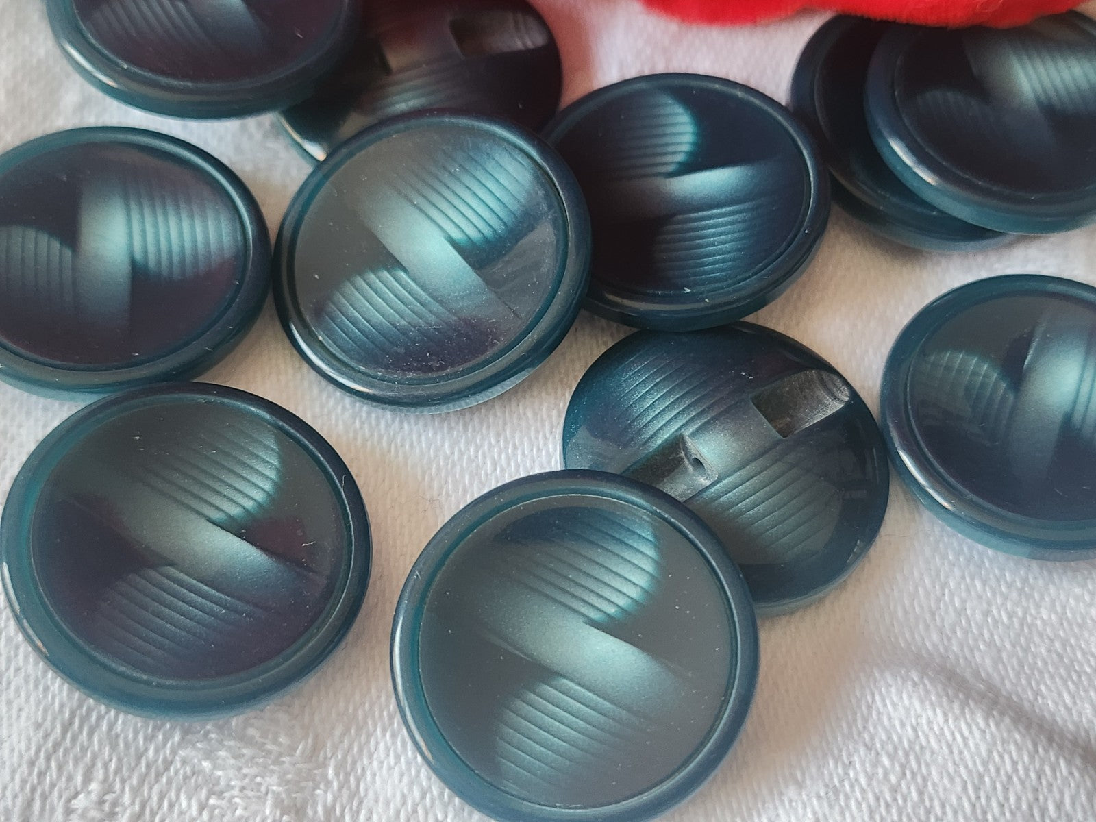 Lot 6 boutons vintage camaieu bleu lumineux 2,2 cm ref 1433