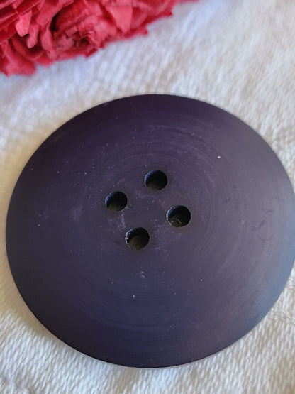 Enorme bouton vintage bleu foncé mat glet veste 4,4 cm XXL 44 mm ref 5716