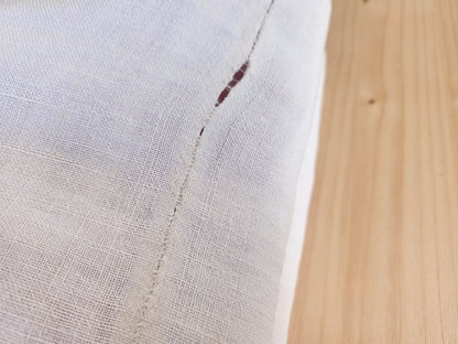 Ancien drap  monogramme AD épais en deux lés  185 cm sur 280 cm B7