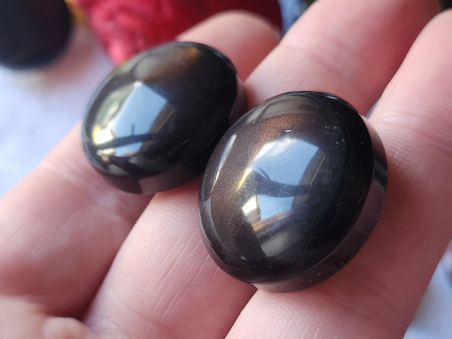 Trio boutons vintage marron reflet nacré marron 3 cm et 2,7 cm ref 2452