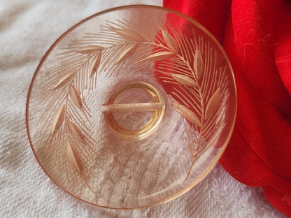 Gros bouton ancien lucite plexis épis de blé à pied  4 cm rose ref 3941