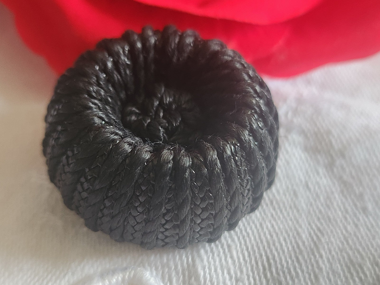 Ancien gros bouton en passementerie noir gros 3,1  cm noir ref 2876