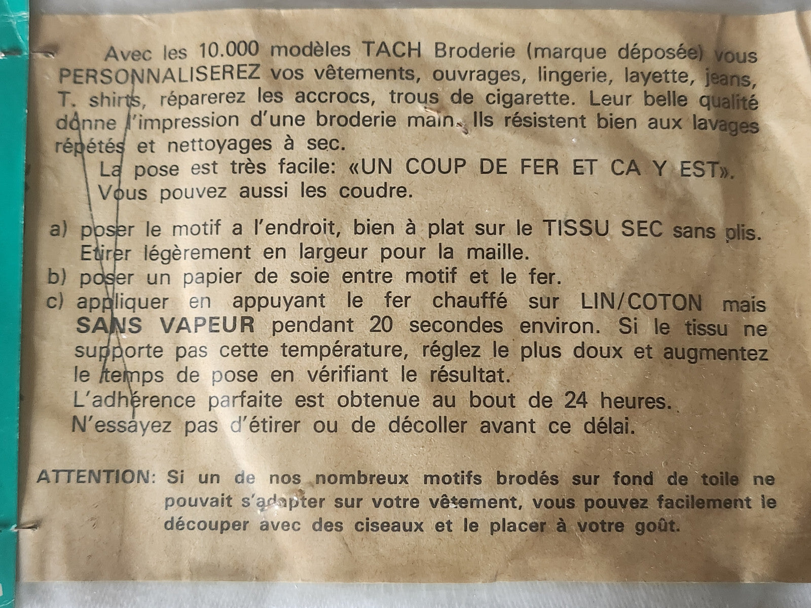 Ancien patch vintage thermocollant armée broderie customisation T14