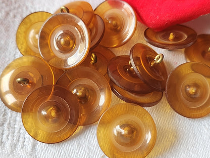 Lot 6 boutons anciens roux /marron 1,9 cm ref 3148