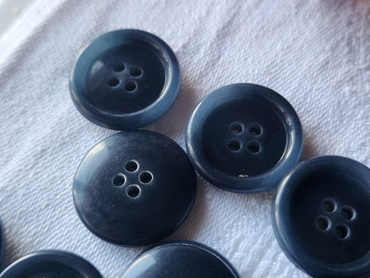 Lot 20 boutons vintage bleu moucheté 2 cm a trous ref 2469