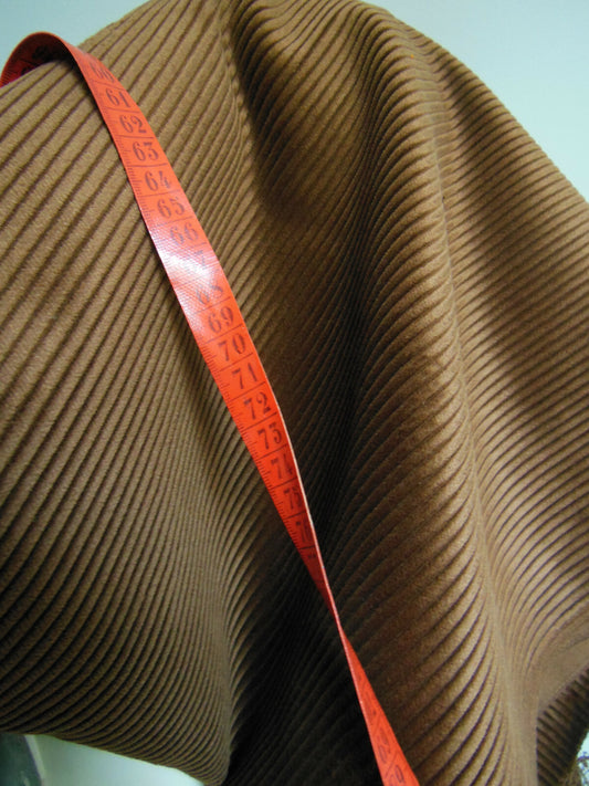 Grand coupon  tissu vintage velours large trame marron 1 mètre 60 sur 1 m 45 B6