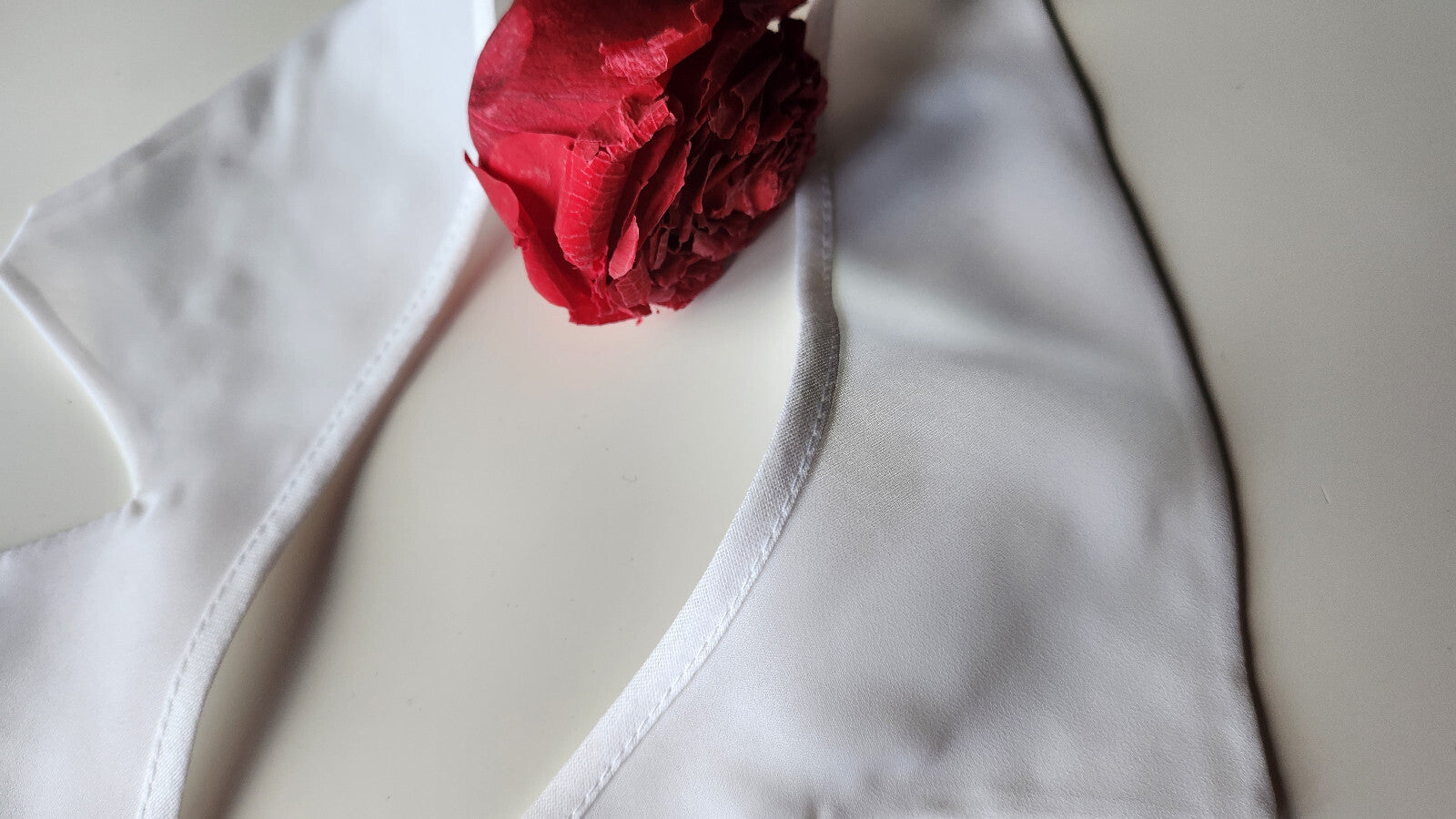 Trés grand col ancien style organza  blanc vintage B1-31
