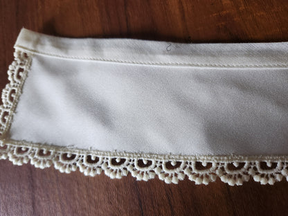 Ancien  col tissu satiné  dentelle  vintage  B1-73