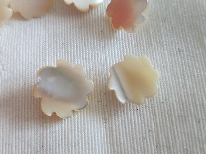 Collection lot 8 boutons vintage en nacre beige  1,1 cm et 1,2 spirale ref 6407