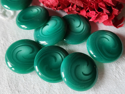 Lot 8 boutons vintage vert tourbillon pied 2,2 cm ref 3365