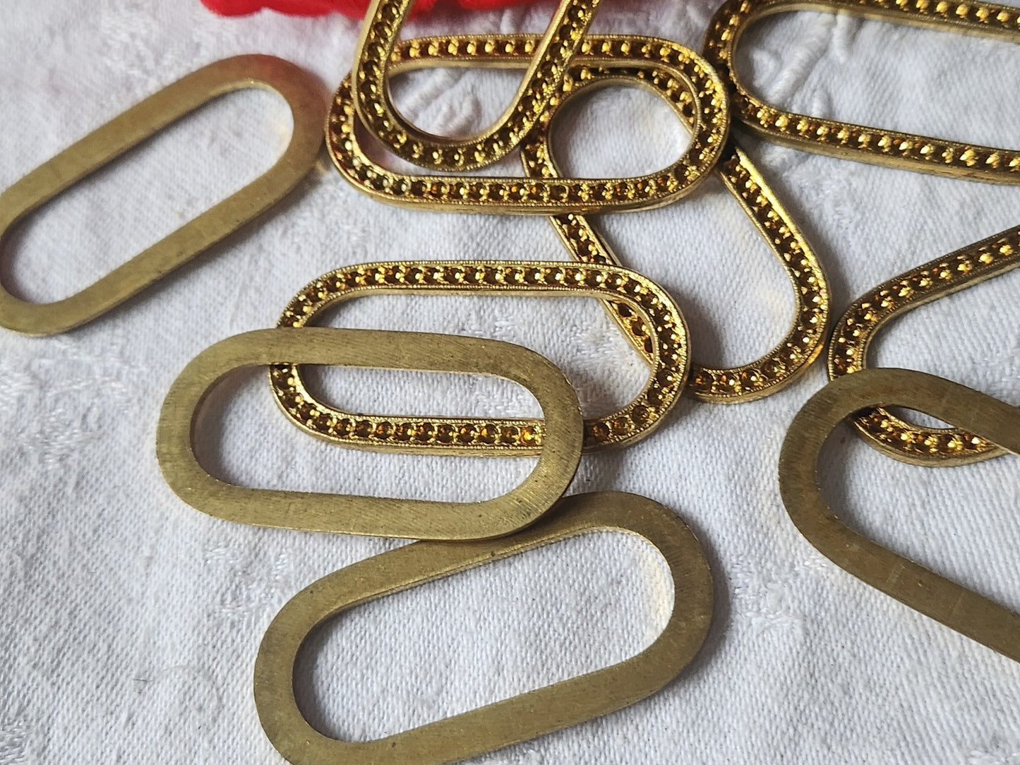 lot 10 gros ornements anciens en metal à strasser année 50 ovale ref 3439