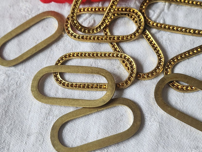 lot 10 gros ornements anciens en metal à strasser année 50 ovale ref 3439