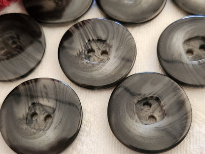 Lot 8 boutons vintage gri snoir veiné 2,2 cm ref 130