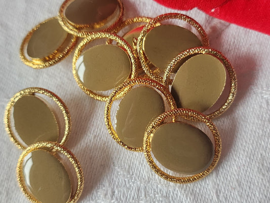 Lot 5 boutons vintage métal coeur marron ajouré pied 1,8 cm  doré ref 1584