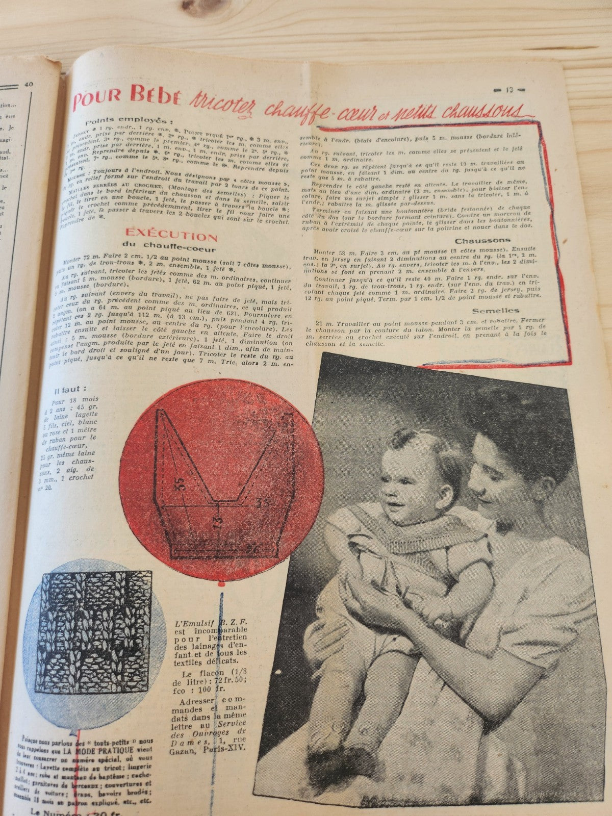 Le petit echo de la mode 1948 n°7  dans la poche de mon tablier chapeaux filles