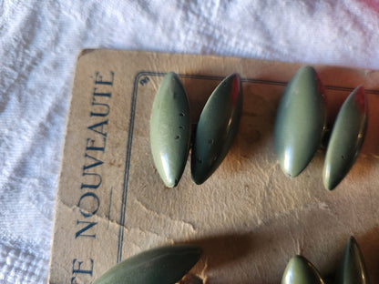 Plaque de boutons manchette vert kaki metal tel que ou à separer