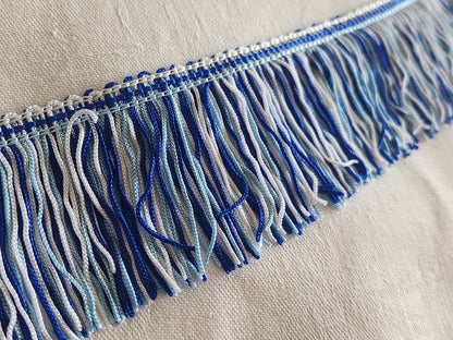 Galon vintage camaieu beu franges large 19 m 50 en 2 coupons sur  5 cm A5