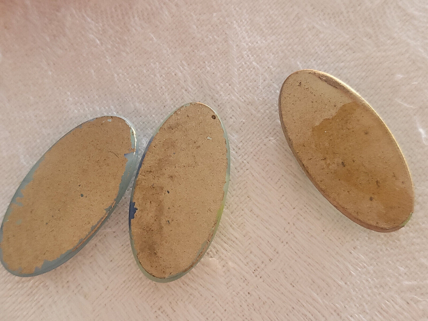 Trio gros cabochons anciens pour création bijoux restauration ovale 3 cm n°3 T2