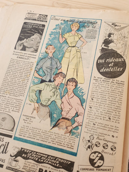Le petit echo de la mode 1952 n°8 motif au crochet sur lainage  couvre théière