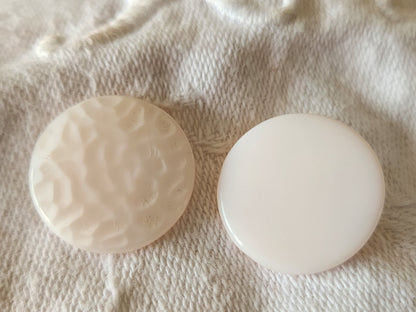 Duo boutons anciens en verre vintage rose trés clair 1,8 cm G18A