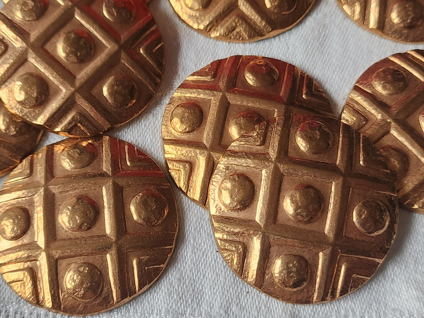 lot 10 gros ornements anciens en cuivre style cabochon pendant année 50 ref 3423