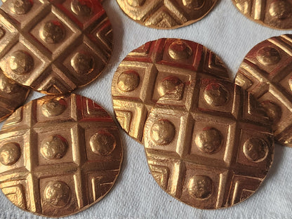lot 10 gros ornements anciens en cuivre style cabochon pendant année 50 ref 3423