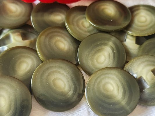 Lot 6 boutons vintage vert veiné pied camaieu 2,3 cm ref 4998