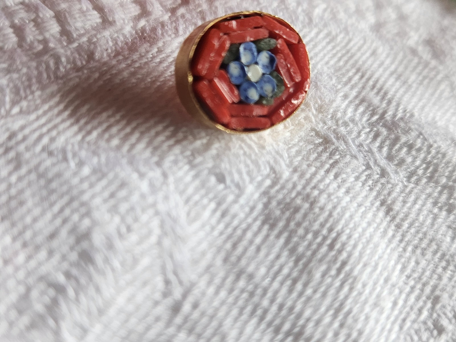 Collection bouton ancien micro mosaique  millefiori mini 1 sur 1,2  cm D18A