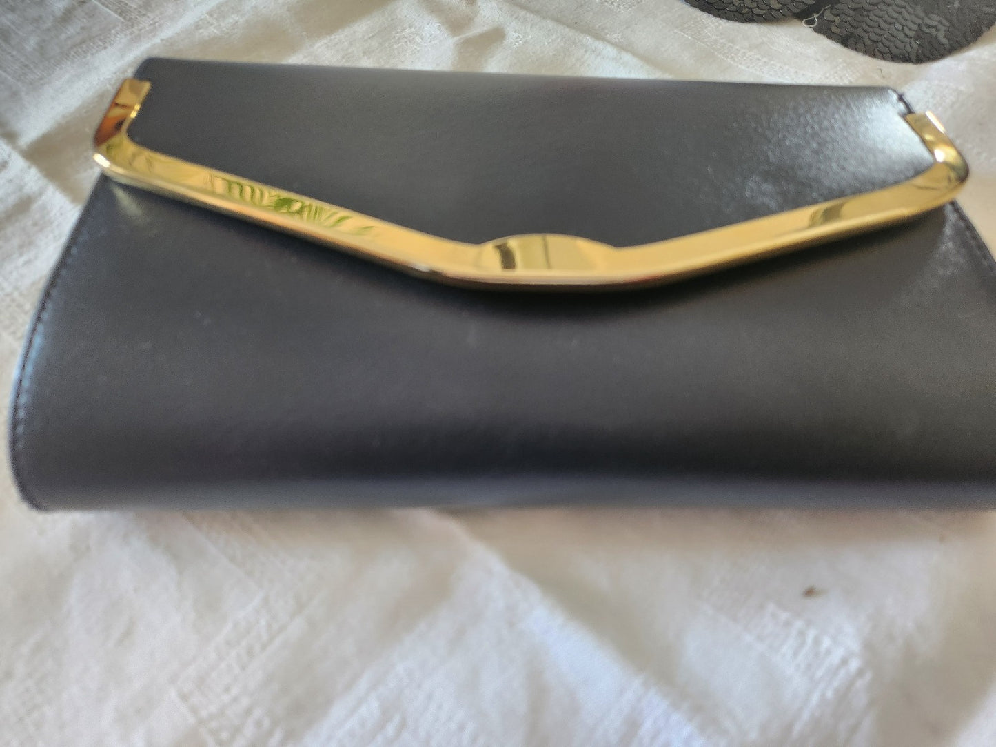 Pochette vintage bleu doré synthetique  Sac à main