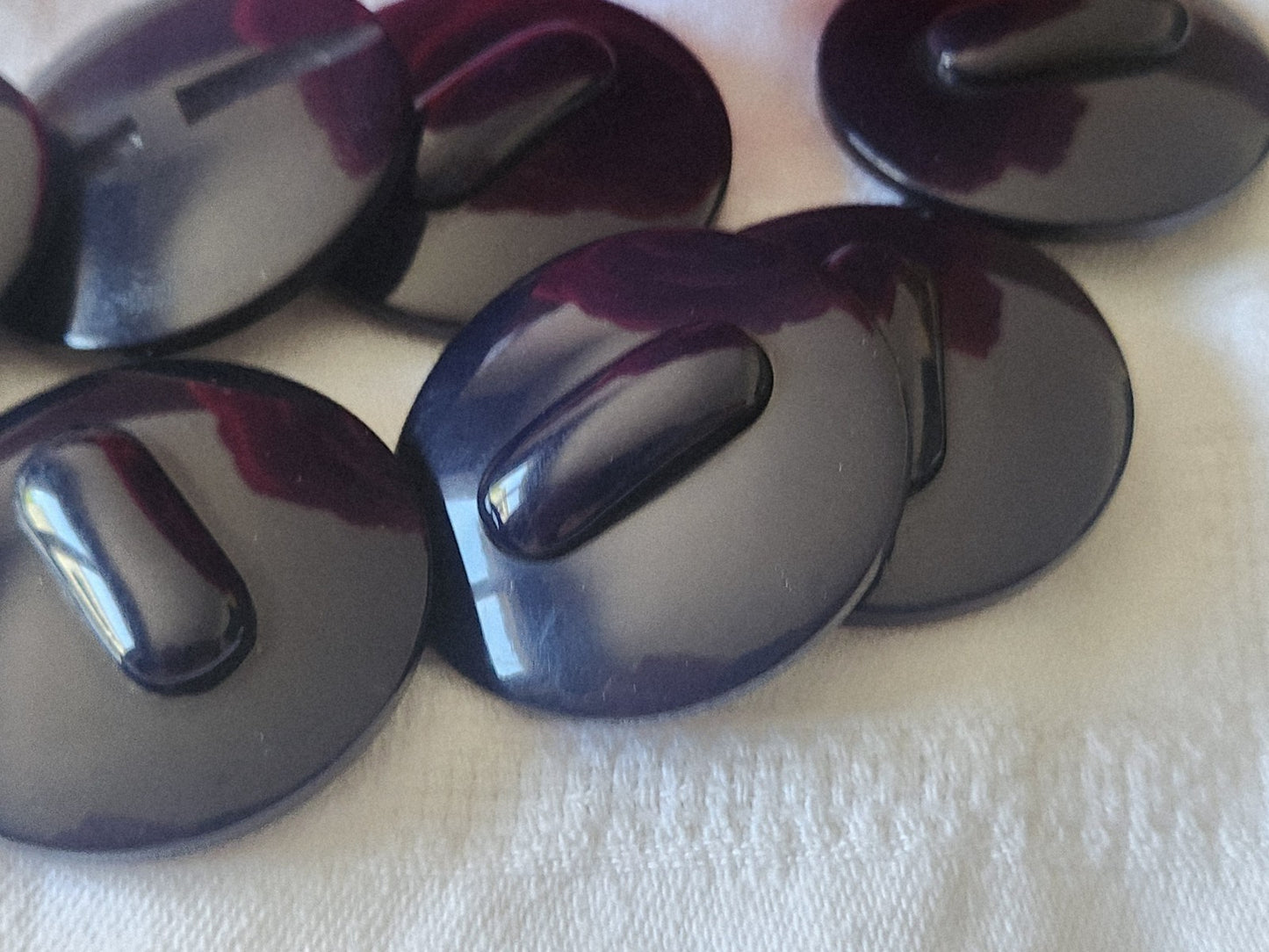 Lot 6 énormes boutons vintage bleu XXL à pied 3,8 cm ref 6109