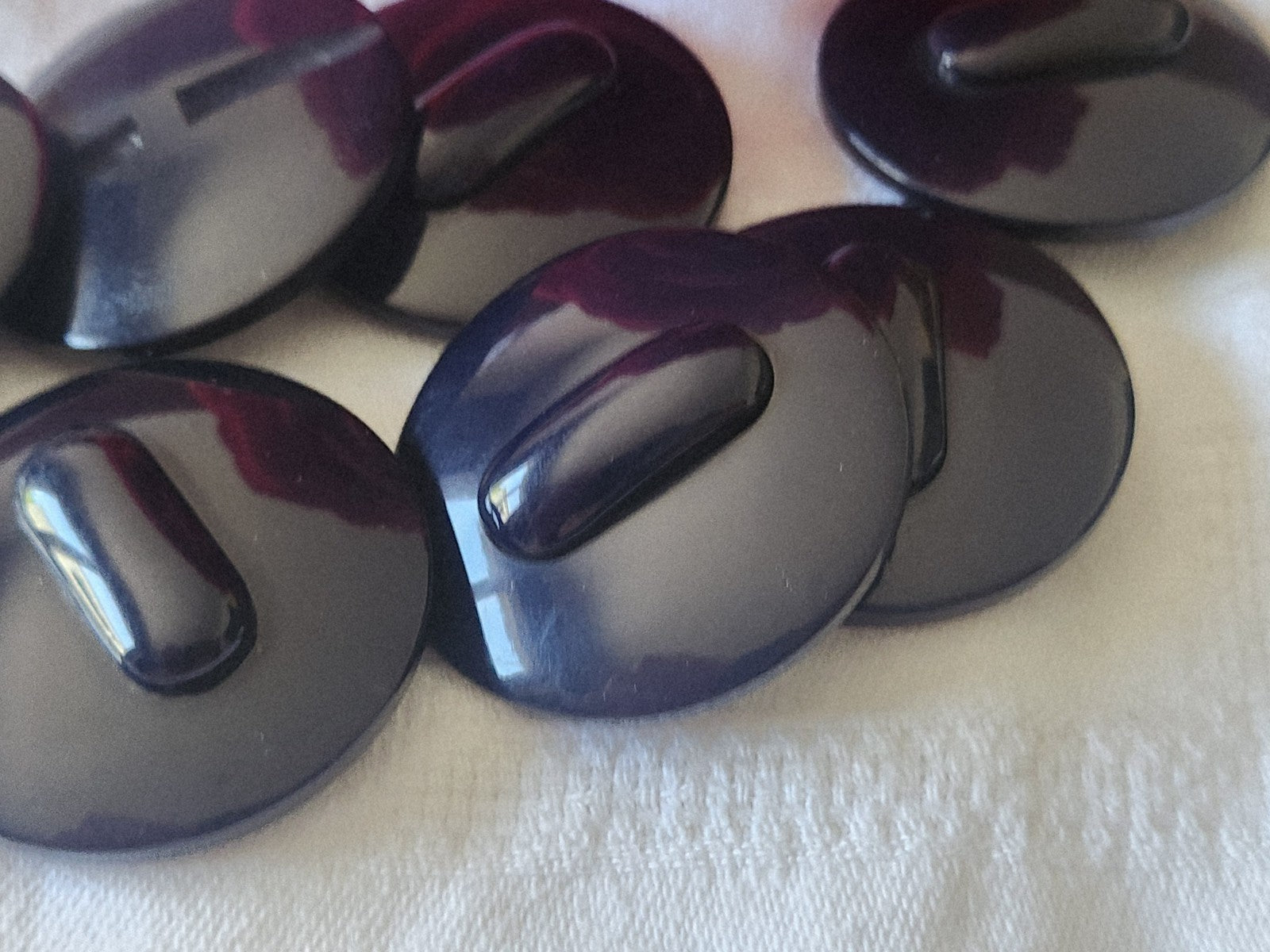 Lot 6 énormes boutons vintage bleu XXL à pied 3,8 cm ref 6109
