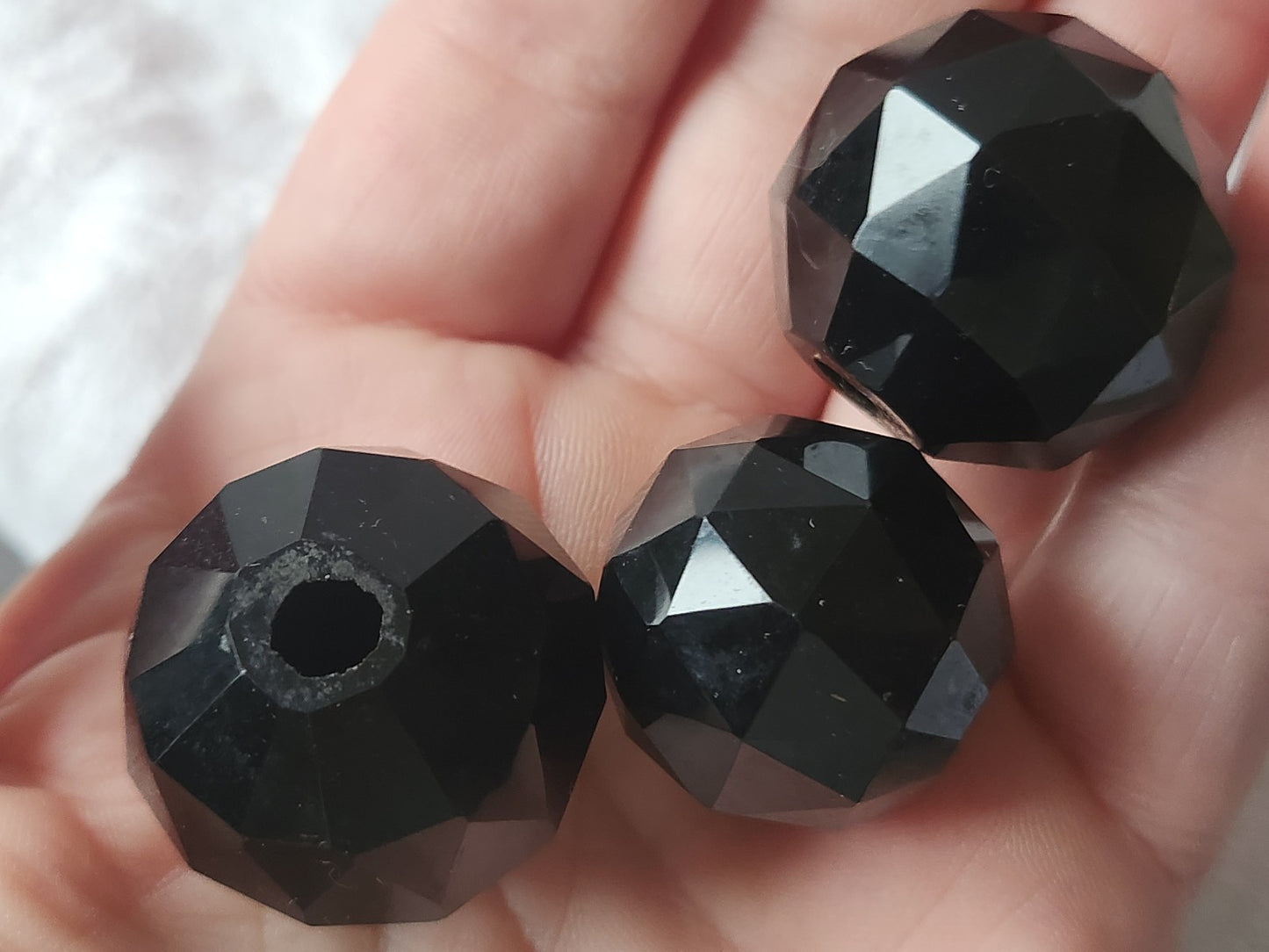 Lot 3 boule en verre  anciens restauration poignée 2,7 et 2,5 cm ref 5738