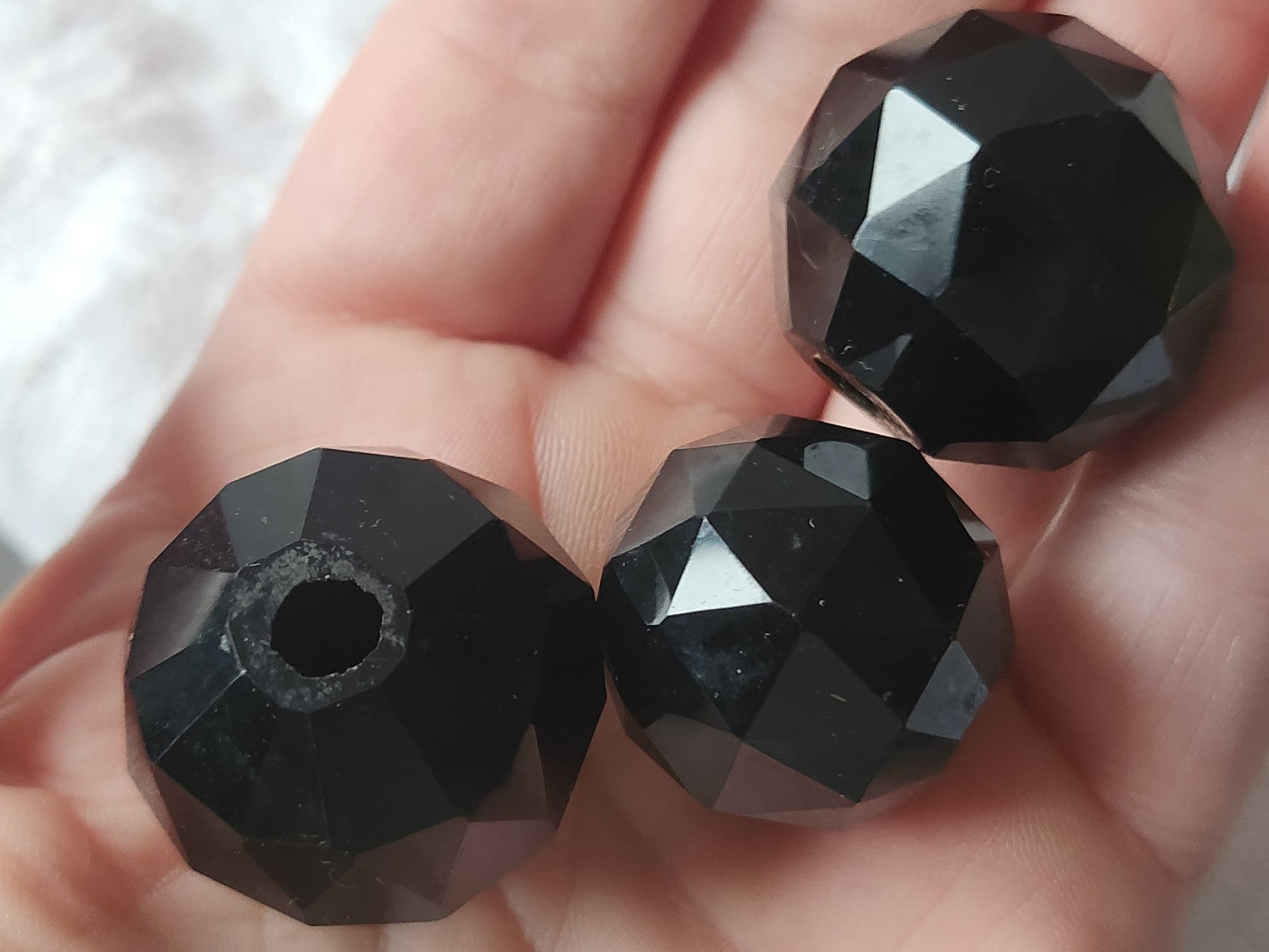 Lot 3 boule en verre  anciens restauration poignée 2,7 et 2,5 cm ref 5738