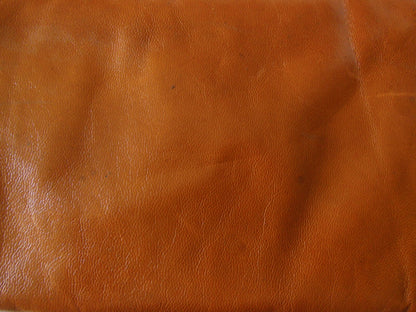 Ancienne grande pochette vintage daim marron clair, cuir Sac à main