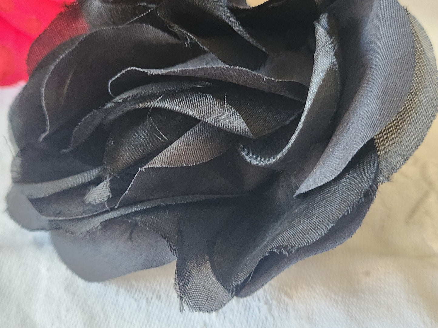 Grosse fleur anciennenoire sur broche chapeau 8,5 cm T0-22