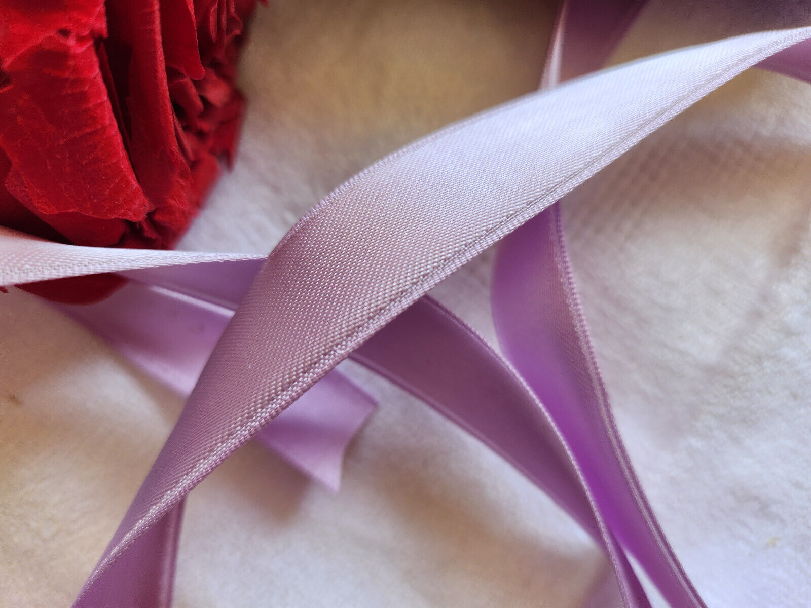 Ruban ancien rayonne vintage violet 3 mètres sur 1,6 cm  B5 n°4