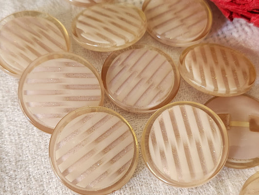 Lot 6 gris boutons vintage rose clair paillette pied 2,5 cm ref 3121