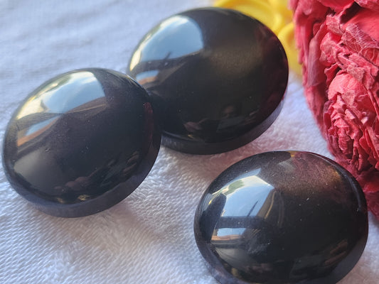 Trio boutons vintage marron reflet nacré marron 3 cm et 2,7 cm ref 2452