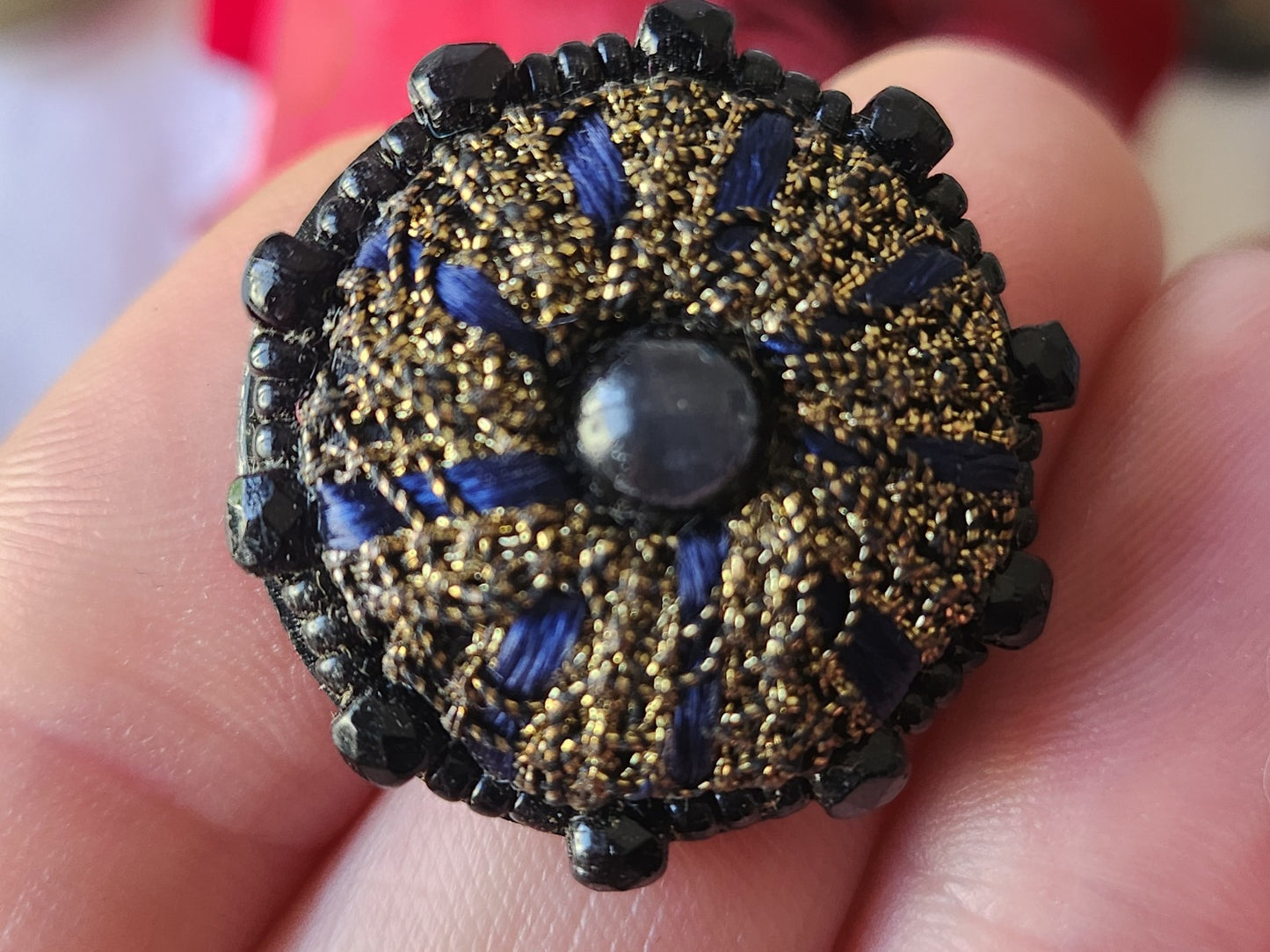 Collection bouton passementerie perle nor bleu 2,9 cm G14K