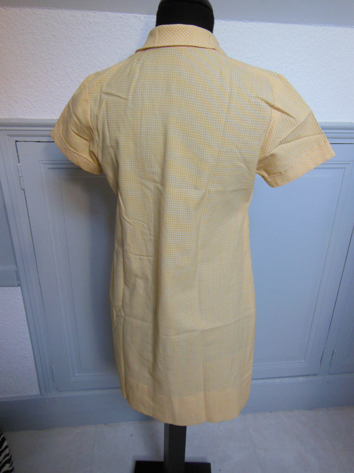 Pur vintage robe  ancienne vichy jaune inspi sportwear  ref PORT