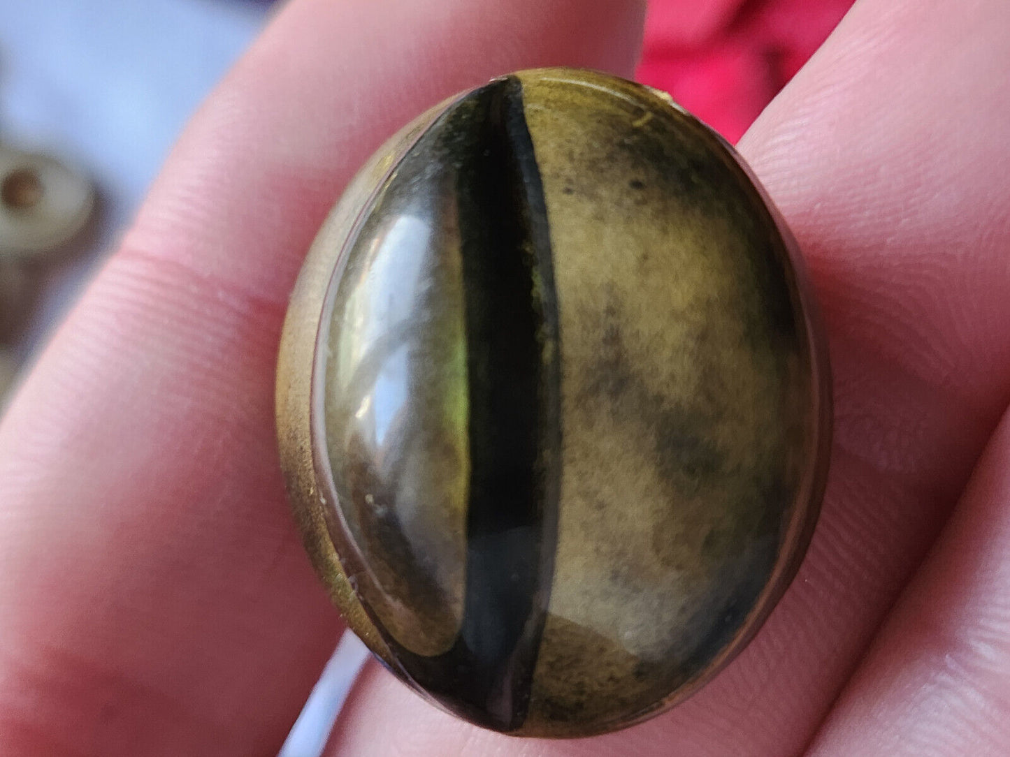 Bouton ancien en celluloïd marron gros haut  diamètre: 2,7 cm D10O