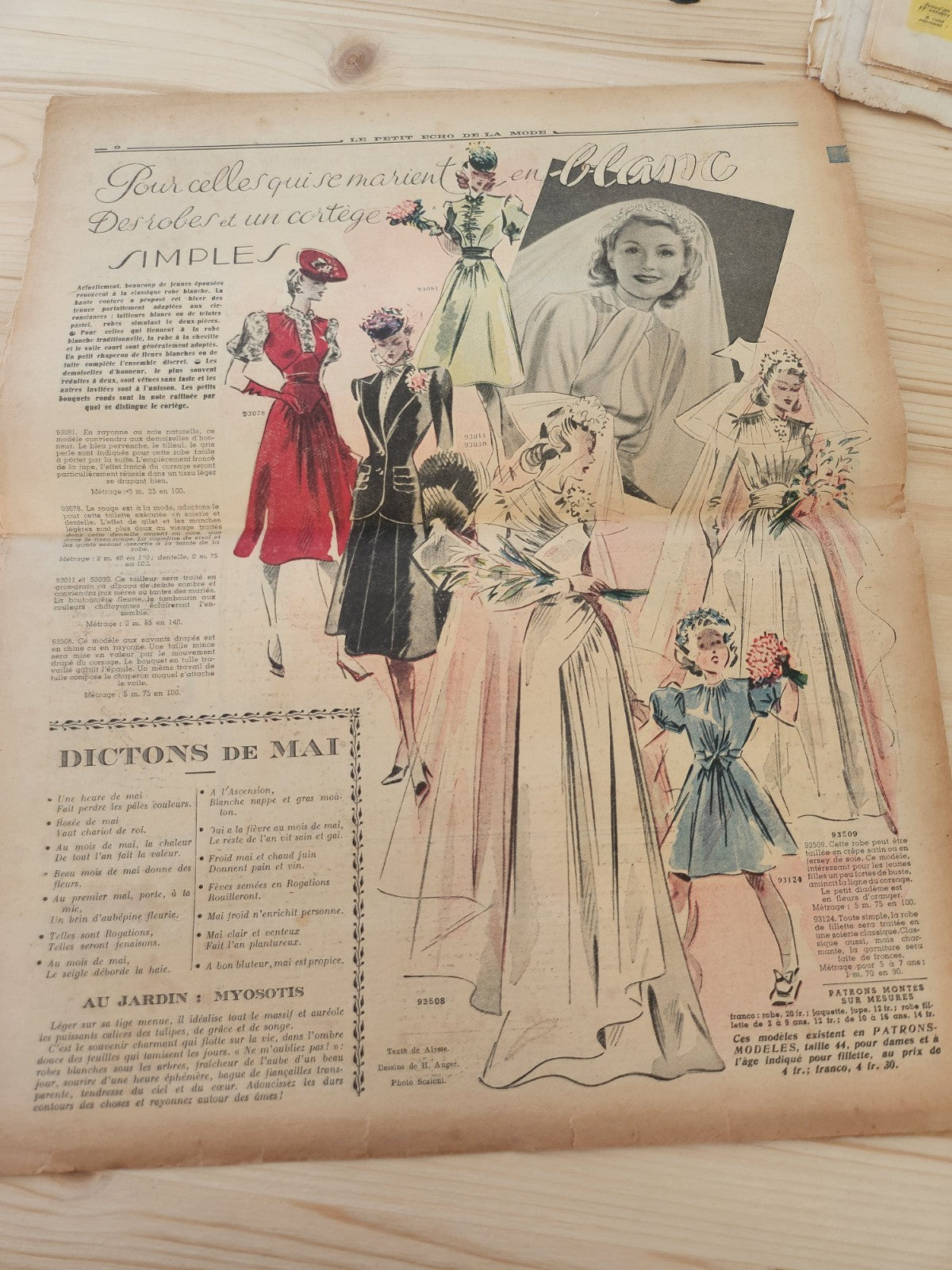 Le petit echo de la mode 1941 n°18 joli mois de Mai  parure enfant blouses
