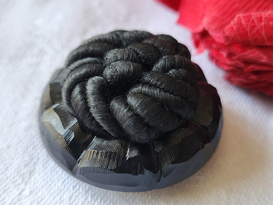 Gros bouton  ancien  passementerie volume pied  pied 3,3 cm G15R