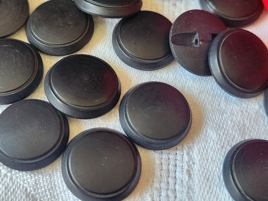 Lot 20 boutons vintage  noir  mat pied 1,7 cm ref 4878