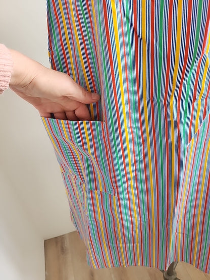 Pur vintage robe ancienne coton imprimé rouge jaune vert  38 ref portant