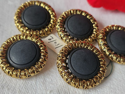 Lot 5 boutons en métal dentelle coeur mat vintage pied 2,2 cm ref 1647