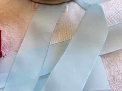 Ruban ancien nylon large bleu transparent 3 mètres 2,5 cm modiste chapeau B5 n°9