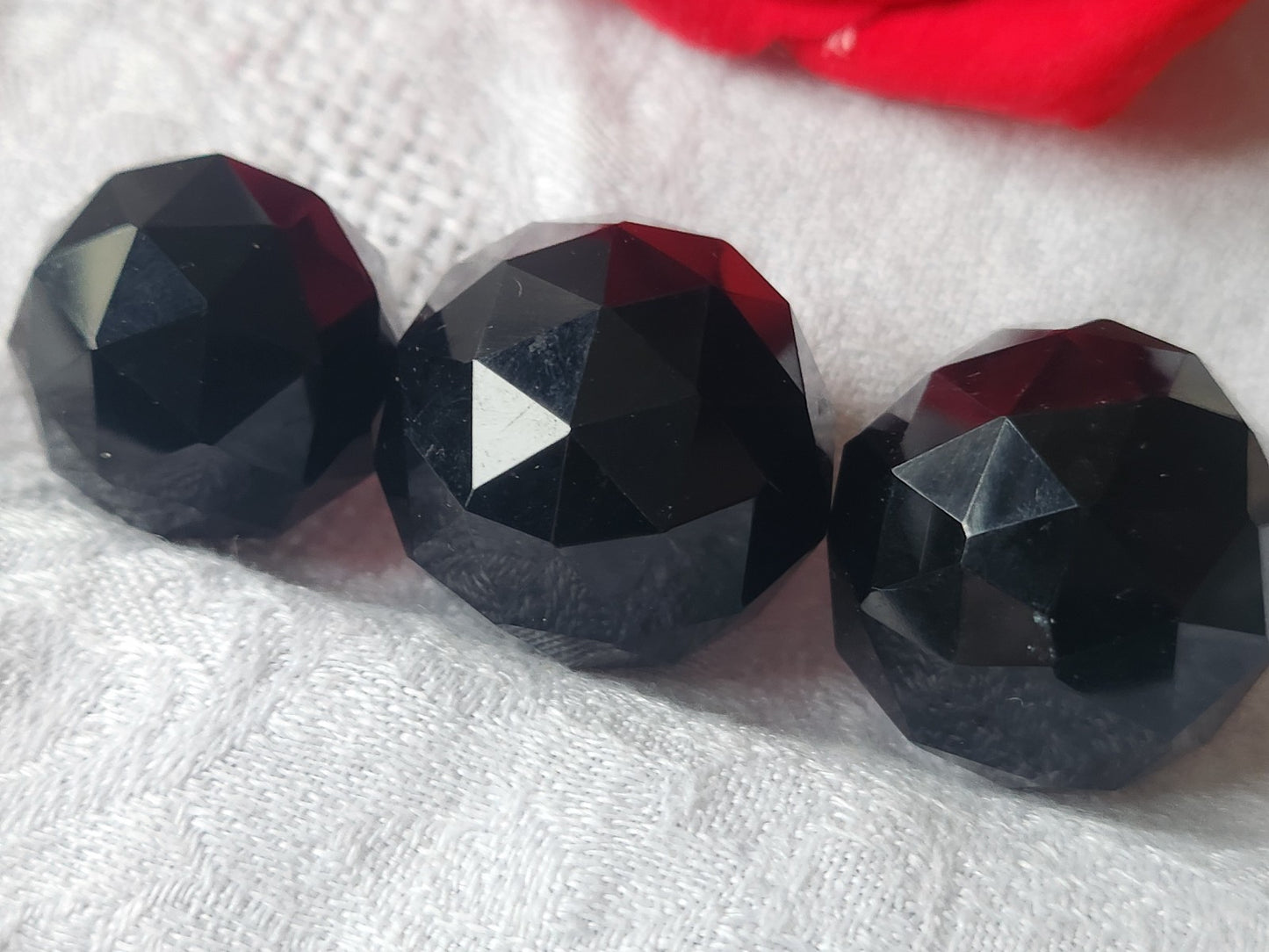 Lot 3 boule en verre  anciens restauration poignée 2,7 et 2,5 cm ref 5738