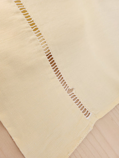 Lot deux draps anciens jaune monogrammes HK idéal rideau B6