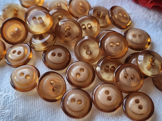 Lot 29 boutons vintage marron  btransparents petits 1,2 cm ref 0059